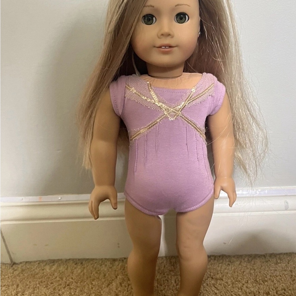American Girl Doll with Purple Outfit